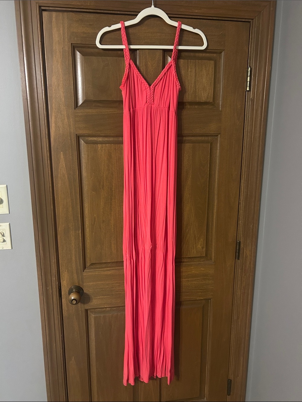 Seven7 Coral Pink Maxi Dress with Spaghetti Straps